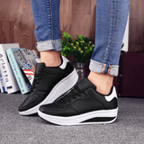 Women's Black Leather Sneakers
