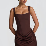 Elegant Ruched Bodycon Party Mini Dress