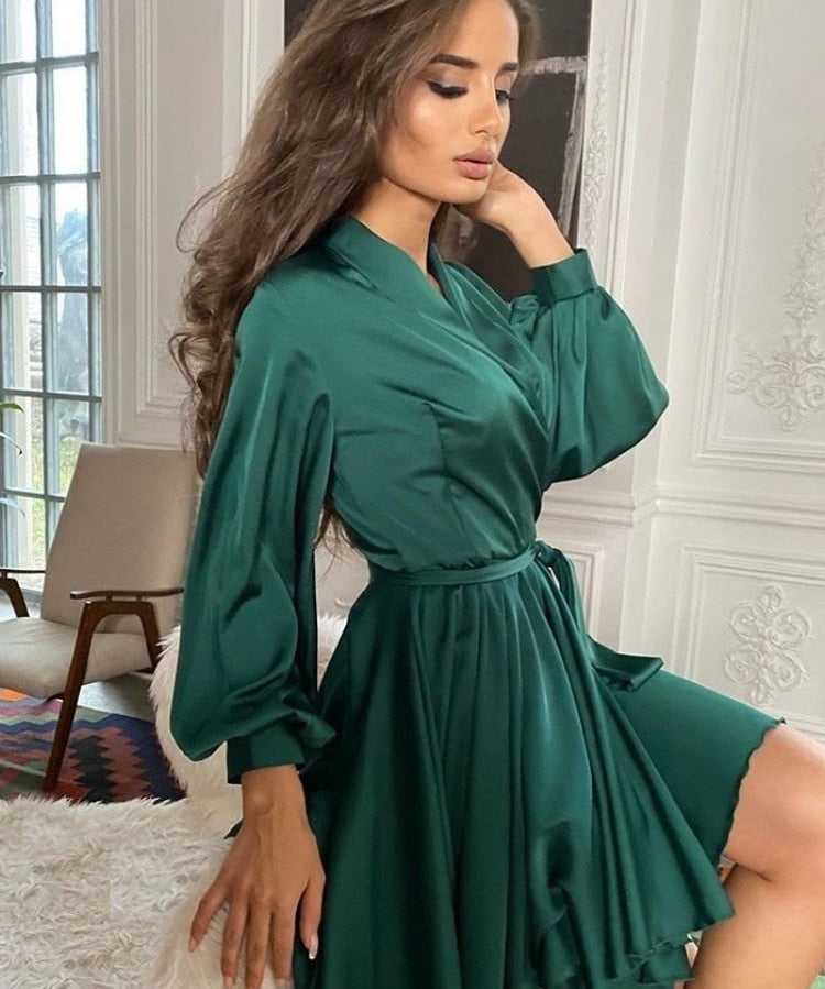 Pauline Satin mini Cocktail Party Dress