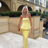 Elliana Strapless Wedding Guest Maxi Dress