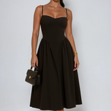 Pleated Skater Work Maxi Dress