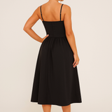 Pleated Skater Work Maxi Dress