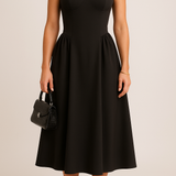 Pleated Skater Work Maxi Dress