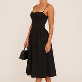 Pleated Skater Work Maxi Dress