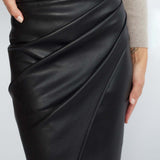 Legacy Sydney | Faux Leather Pleated Split Skirt