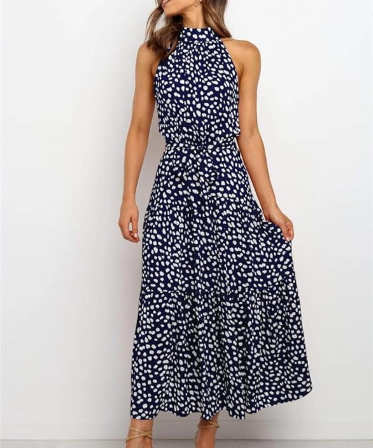 Polka Dot Halter Midi Summer dress