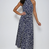 Polka Dot Halter Midi Summer dress
