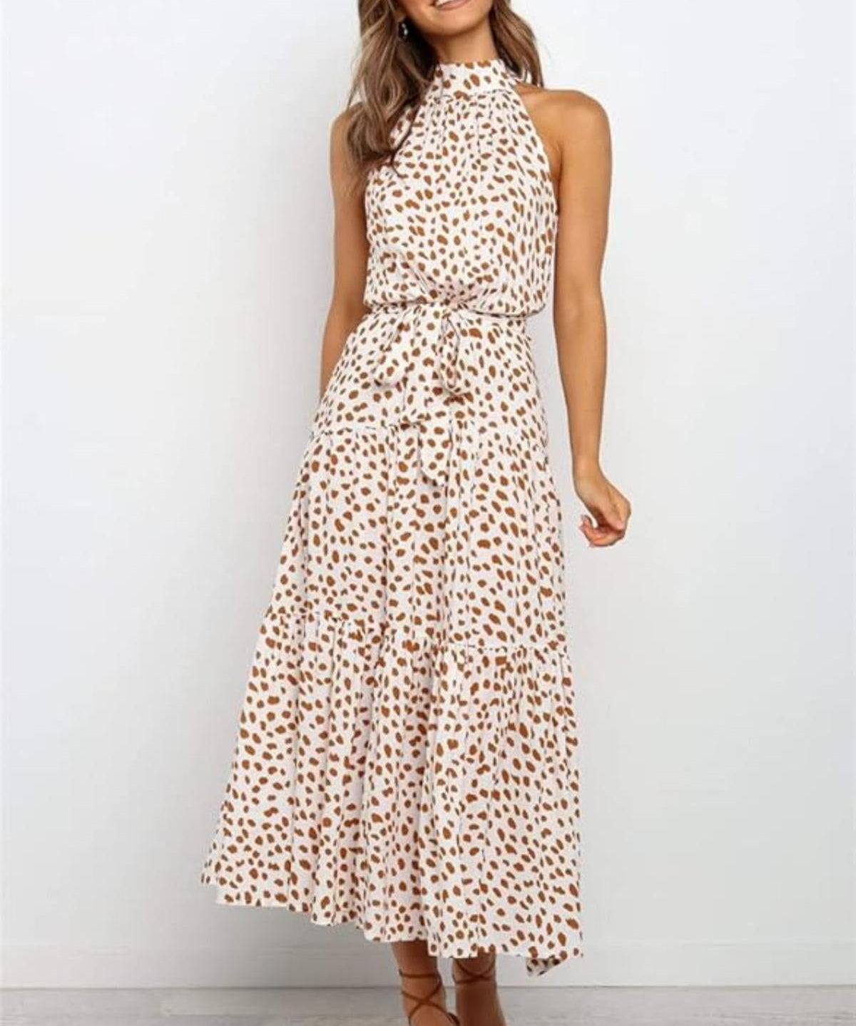 Polka Dot Halter Midi Summer dress