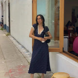 Lightweight Summer Polka Dot Midi Dress