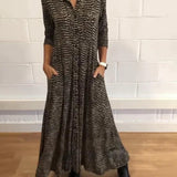 Long Relaxed Dress With V-Neck