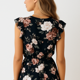 Ruffled chiffon Work midi dress