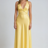 Satin Halter Prom Maxi Gown