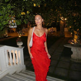 Romantic Ruffle Chiffon Evening Gown Maxi Dress