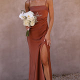Simple Satin Cocktail maxi dress