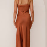 Simple Satin Cocktail maxi dress