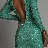 Elegant Glitter Mini Party Dress