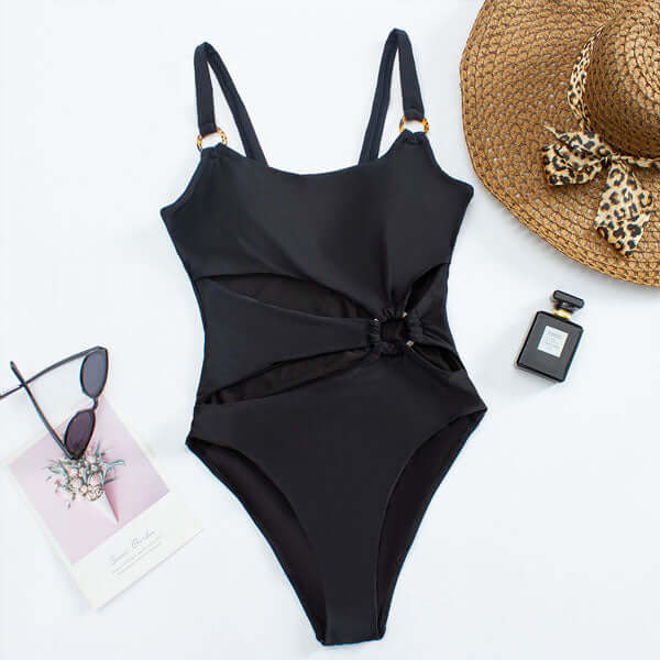 Legacy Sydney | Swimsuit with Straight Neck and Open Front and Decorative Rings