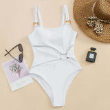 Legacy Sydney | Swimsuit with Straight Neck and Open Front and Decorative Rings