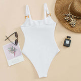 Legacy Sydney | Swimsuit with Straight Neck and Open Front and Decorative Rings