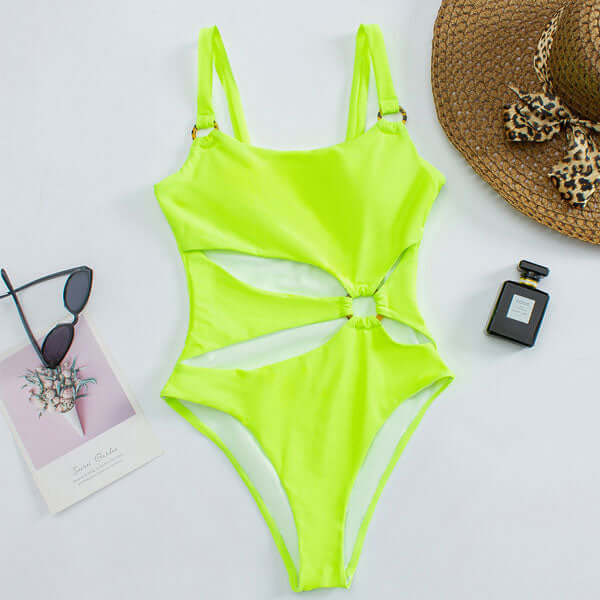 Legacy Sydney | Swimsuit with Straight Neck and Open Front and Decorative Rings