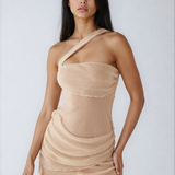 Strapless Mesh Summer Cocktail Mini Dress