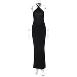Halter Neck Backless Formal Wear Maxi Dress