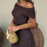 Legacy Sydney | Off Shoulder Chiffon Maxi Dress