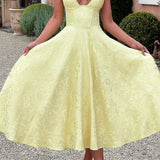 Yellow Triana Wedding Guest Midi Dress