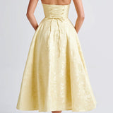Yellow Triana Wedding Guest Midi Dress