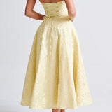 Yellow Triana Wedding Guest Midi Dress