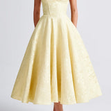 Yellow Triana Wedding Guest Midi Dress