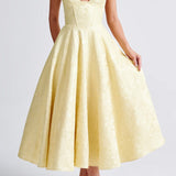 Yellow Triana Wedding Guest Midi Dress