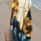 V-Neck Floral Beach Summer Midi Dress