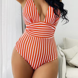 Legacy Sydney | V-Neck Retro Striped Swimsuit