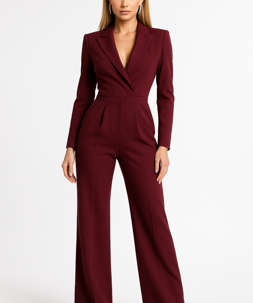 V-Neck Wide-Leg Jumpsuit