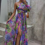 Elegant Flowy Shoulder Dress for Summer Events