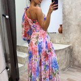 Elegant Flowy Shoulder Dress for Summer Events