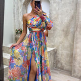 Elegant Flowy Shoulder Dress for Summer Events