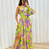 Elegant Flowy Shoulder Dress for Summer Events
