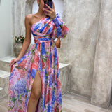 Elegant Flowy Shoulder Dress for Summer Events