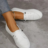 Casual Round Toe Flat Shoes with Lace-Up Design for Women