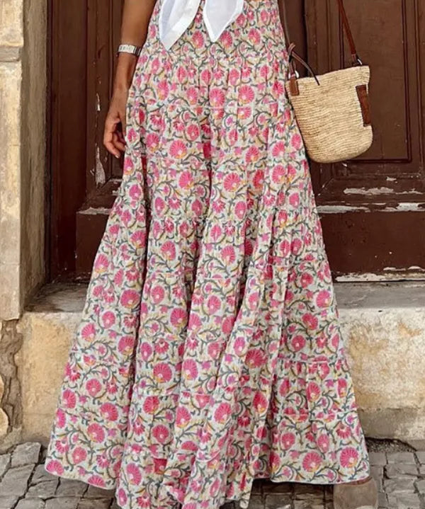 Legacy Sydney | Summer Floral Print Boho Maxi Skirt