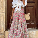 Legacy Sydney | Summer Floral Print Boho Maxi Skirt