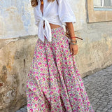 Legacy Sydney | Summer Floral Print Boho Maxi Skirt