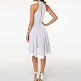 Women’s Halter Cocktail Party Midi Dress