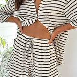 Legacy Sydney | Striped Knit Shirt & Shorts Set