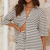 Legacy Sydney | Striped Knit Shirt & Shorts Set