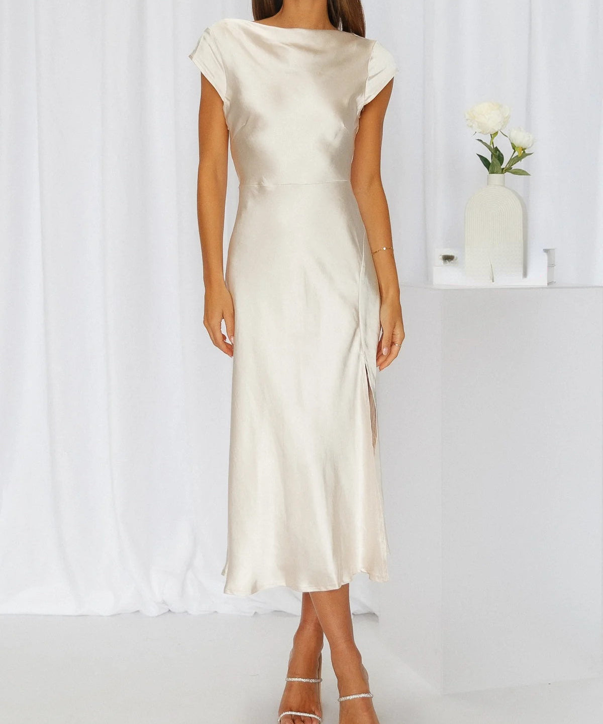 Women’s Slip Formal Cocktail Midi Dress