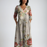 Flowy V-Neck Floral Summer Maxi Dress