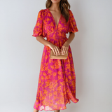 Light Summer Party Floral Midi Dress